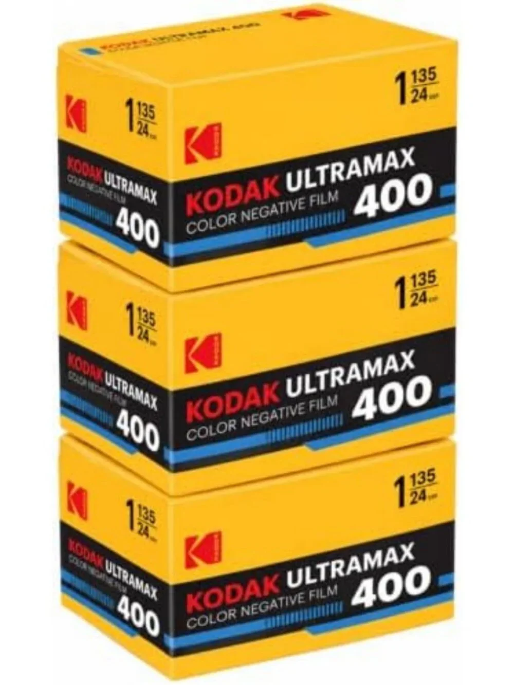 35mm Ultramax 400 Film Rolls - 24 Exp, Set of 3 with Durable Storage Case